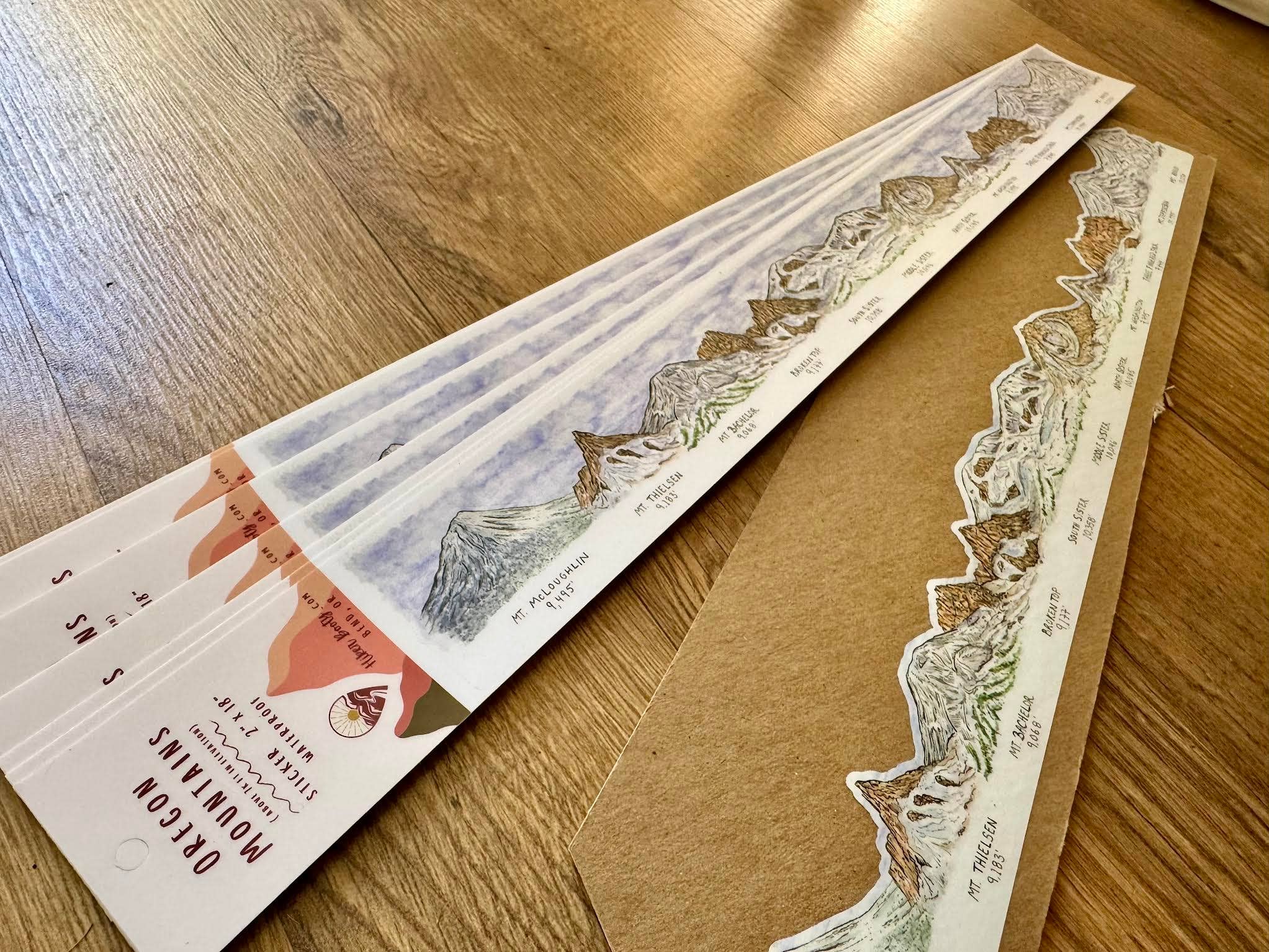 Hiker Booty - Wholesale Sticker - Oregon Mountainscape Die Cut Sticker1