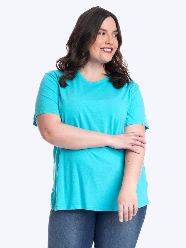 Tianello Plus Tencel "Whisper Knit S.S. Tee Top (Copy) for wholesale by Tianello