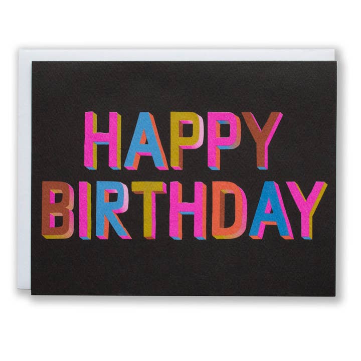 Banquet Workshop - Wholesale Birthday Card - Happy Birthday 3D Brights Note Card