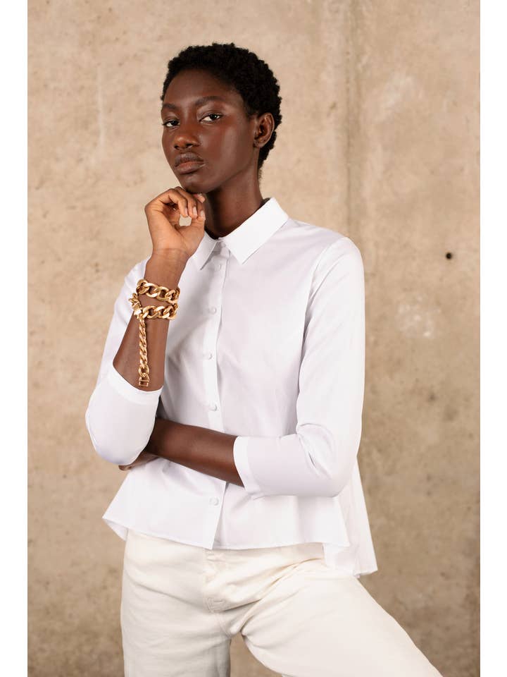 Maaxine - Wholesale Button Down Shirt - Women's - LIVIA WHITE3