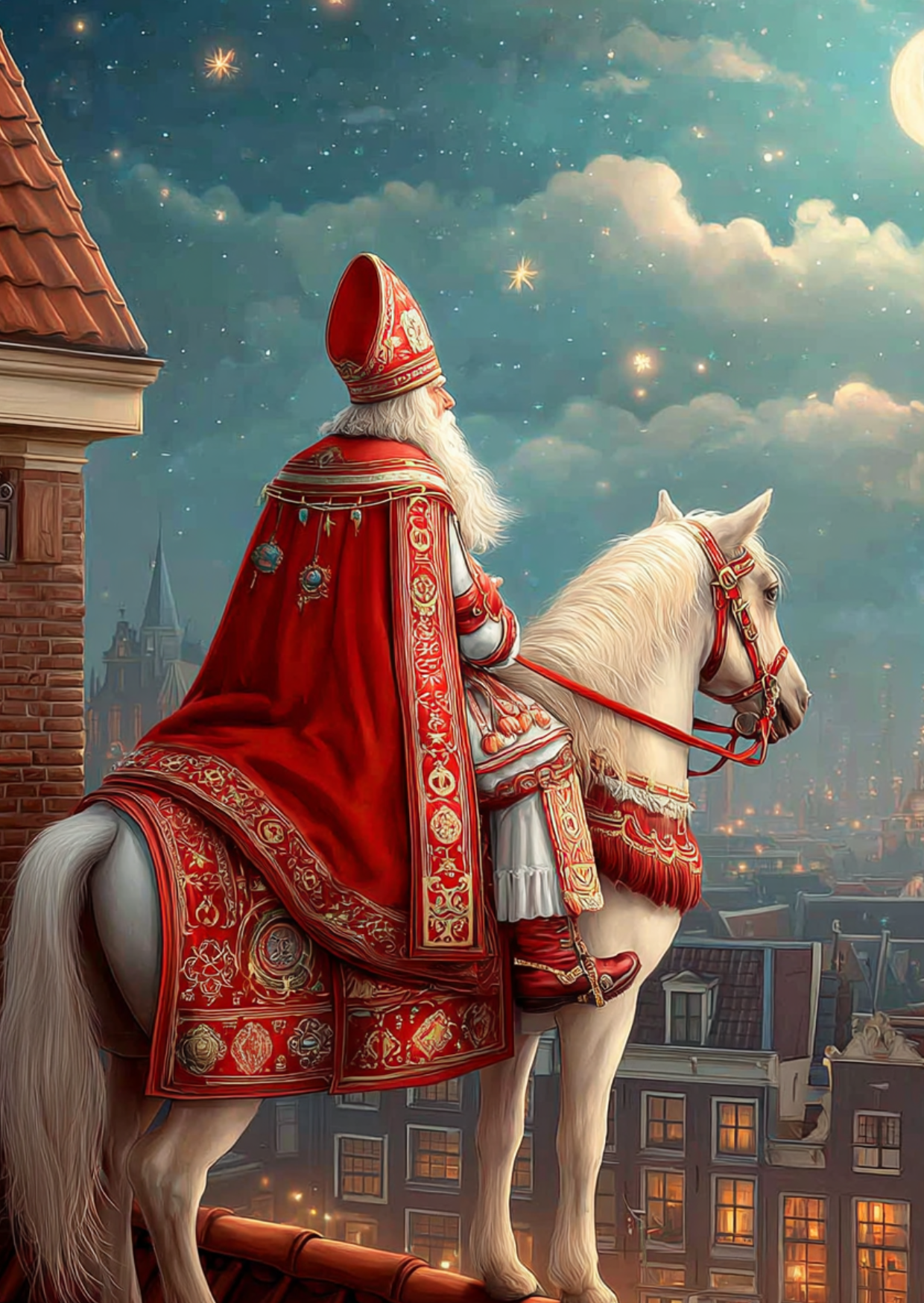 Fripperies - Wholesale Christmas card - Sinterklaas on the roof | Card Fripperies0