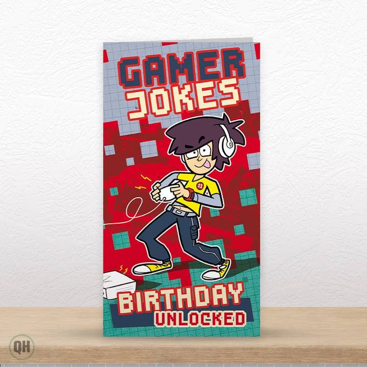 Carte d'anniversaire Gamer Jokes Open Age pour enfants pour la vente par Quitting Hollywood