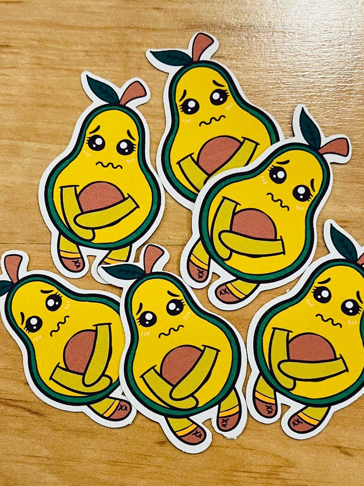 Sticker, Anxious Avocado for wholesale by Wellness Rainbow