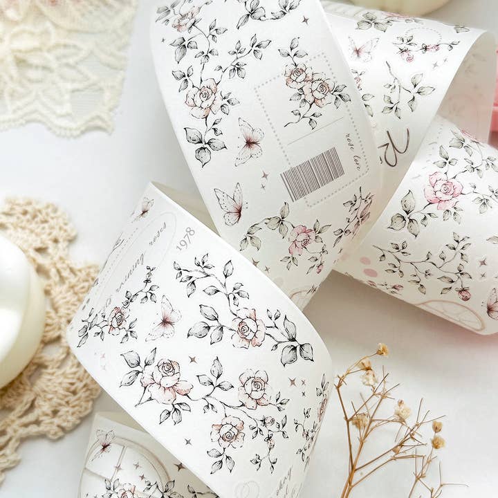 leelajournals – Engroshandel Washitape – Field of Roses pre-skåret PET-tape