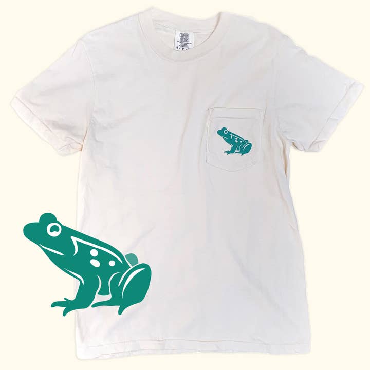 FROG POCKET TEE for wholesale by Anna Montagne Studio