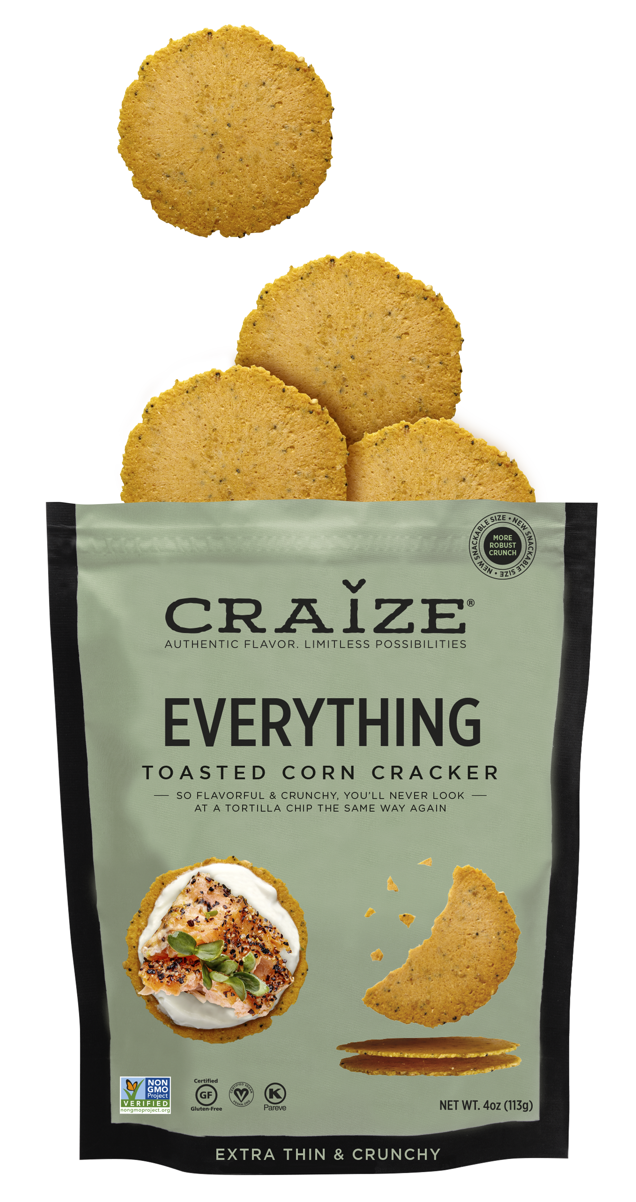Craize Snacks, INC - Wholesale Crackers - Everything Toasted Corn Crackers 4oz2