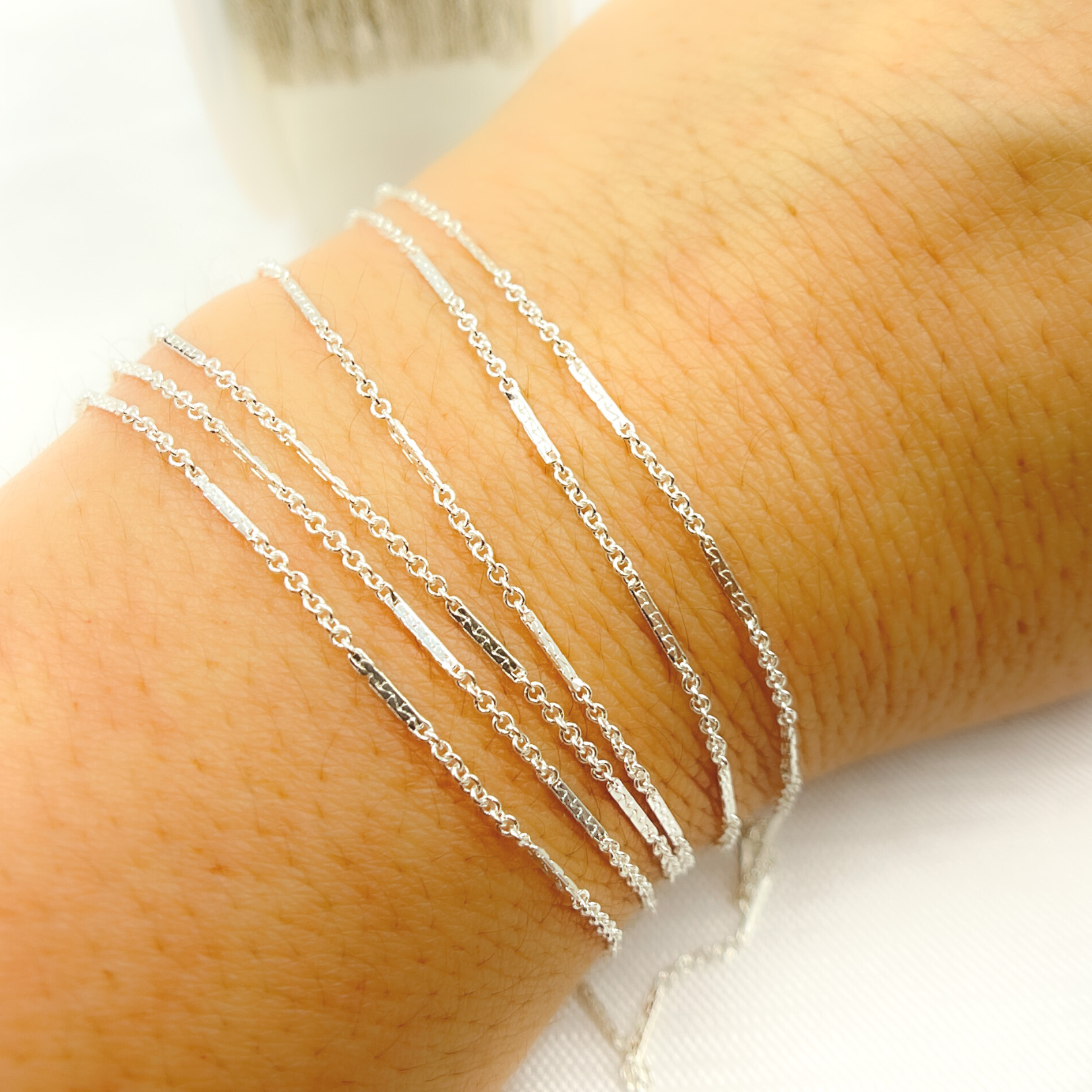 Tresor Jewelry Inc. - Wholesale Link & Chain Necklace - 1232D3SS. 925 Sterling Silver Cable Bar Chain1