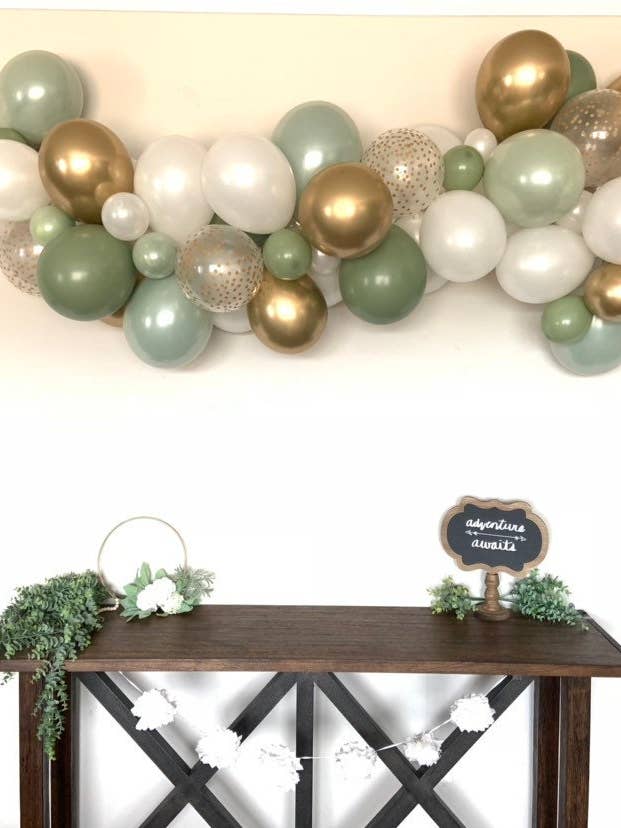 Mint & Eucalyptus Balloon Garland | 4-Foot Garland Kit for wholesale by Hullaballoons