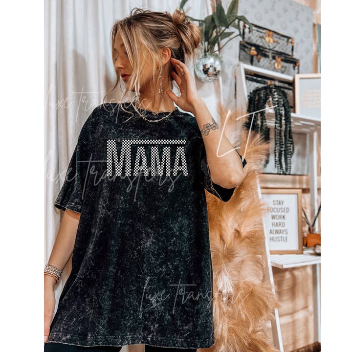 CHECKERED MAMA for wholesale by Luxe Transfers / Apparel