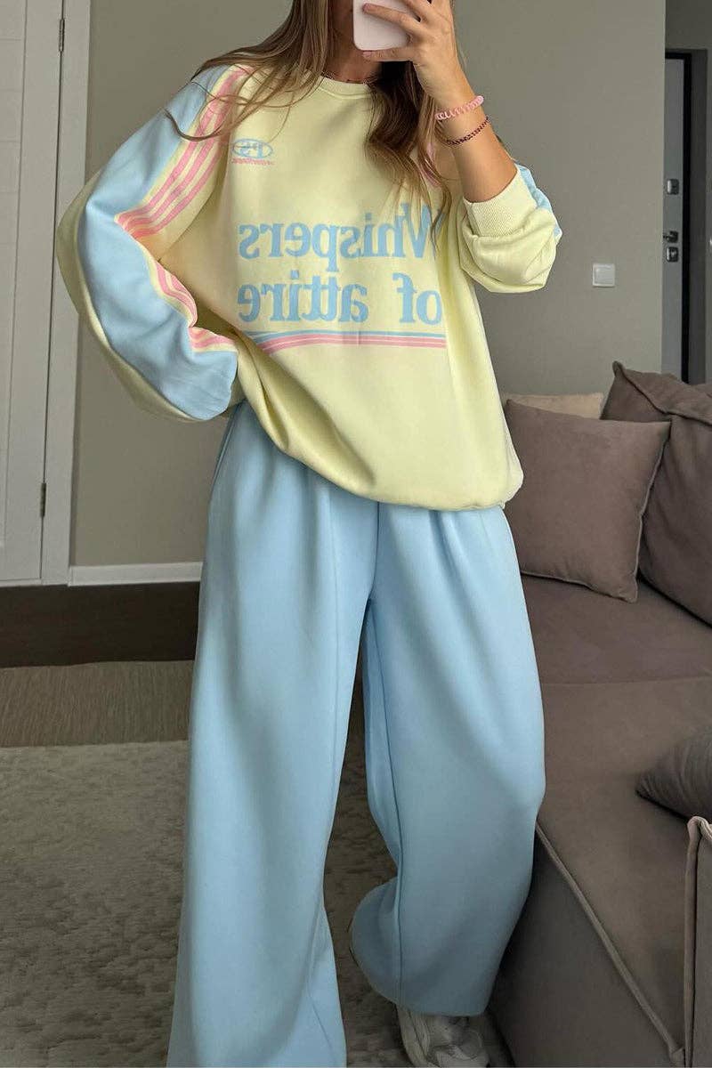 Mccolin - Venta al por mayor Conjunto de ropa cómoda - Mujer - Conjunto de Pantalones Informales con Estampado de Logo1