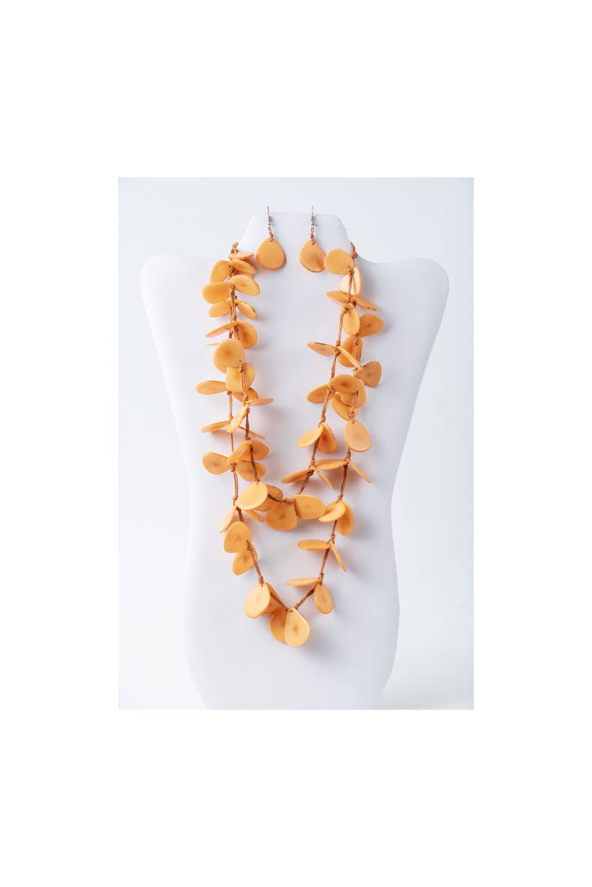 TaguArtsy – wholesale Smycken – Nola kronblad lång Tagua halsbandsuppsättning25