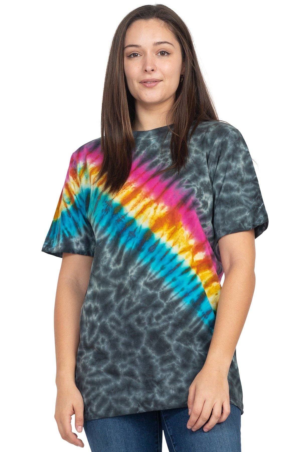 Lakhays Collection Inc. - Vendita all'ingrosso Maglietta - Uomo - T-shirt tie-dye unisex Rainbow Arc2