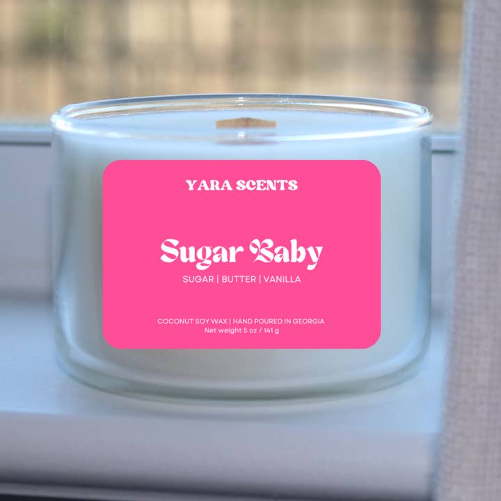 SUGAR BABY | Wood Wick Coconut Soy Candle for wholesale by Yara Scents