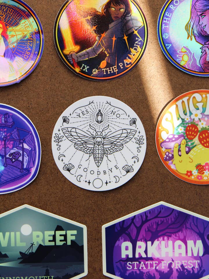 Vinyl Sticker - Death's-Head Moth for wholesale by Weird Works LLC