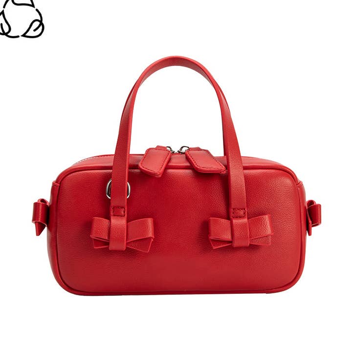 Borsa a tracolla vegana riciclata Dionne rossa per la vendita all'ingrosso da parte di Melie Bianco