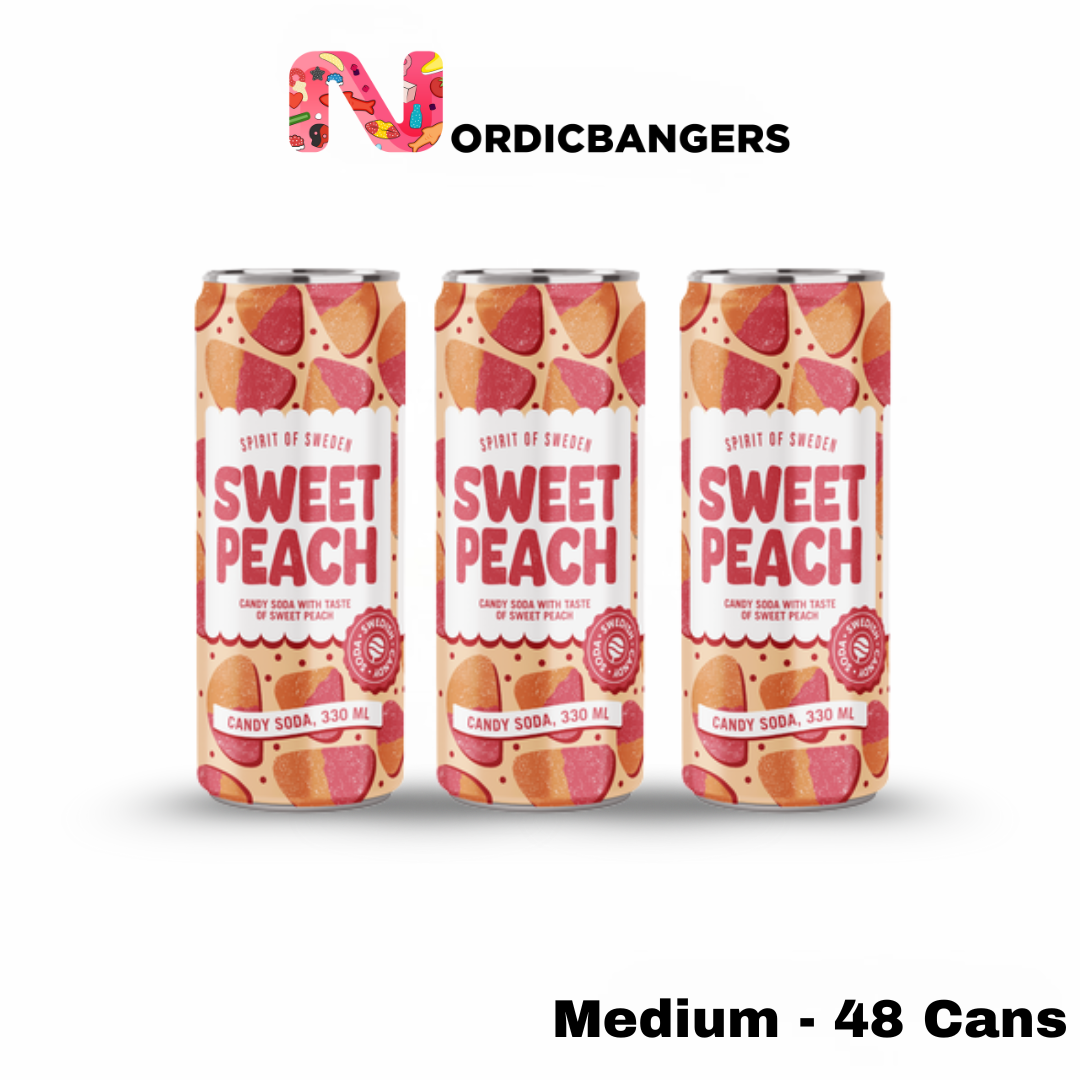 Nordicbangers - Swedish Candy Supply - Wholesale Soda/Carbonated Drink - Swedish Candy Soda - SWEET PEACH 10.14 fl oz1