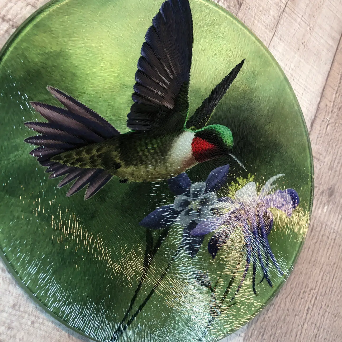 GP Originals - Vente Planche à découper - Planche à découper en verre trempé Colibri Ancolie3