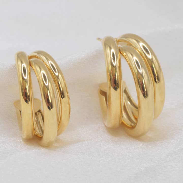 Aros Modernos Triples para venta al por mayor de Graceful Jewels co.