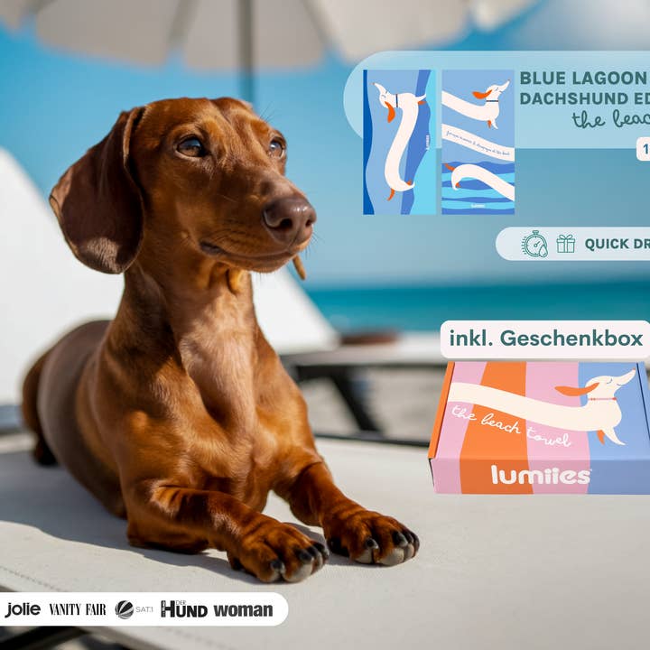 lumiies - high visibility - Wholesale Pet Towel - Dog - Quick-drying microfiber towel (160×80 cm) - Dachshund