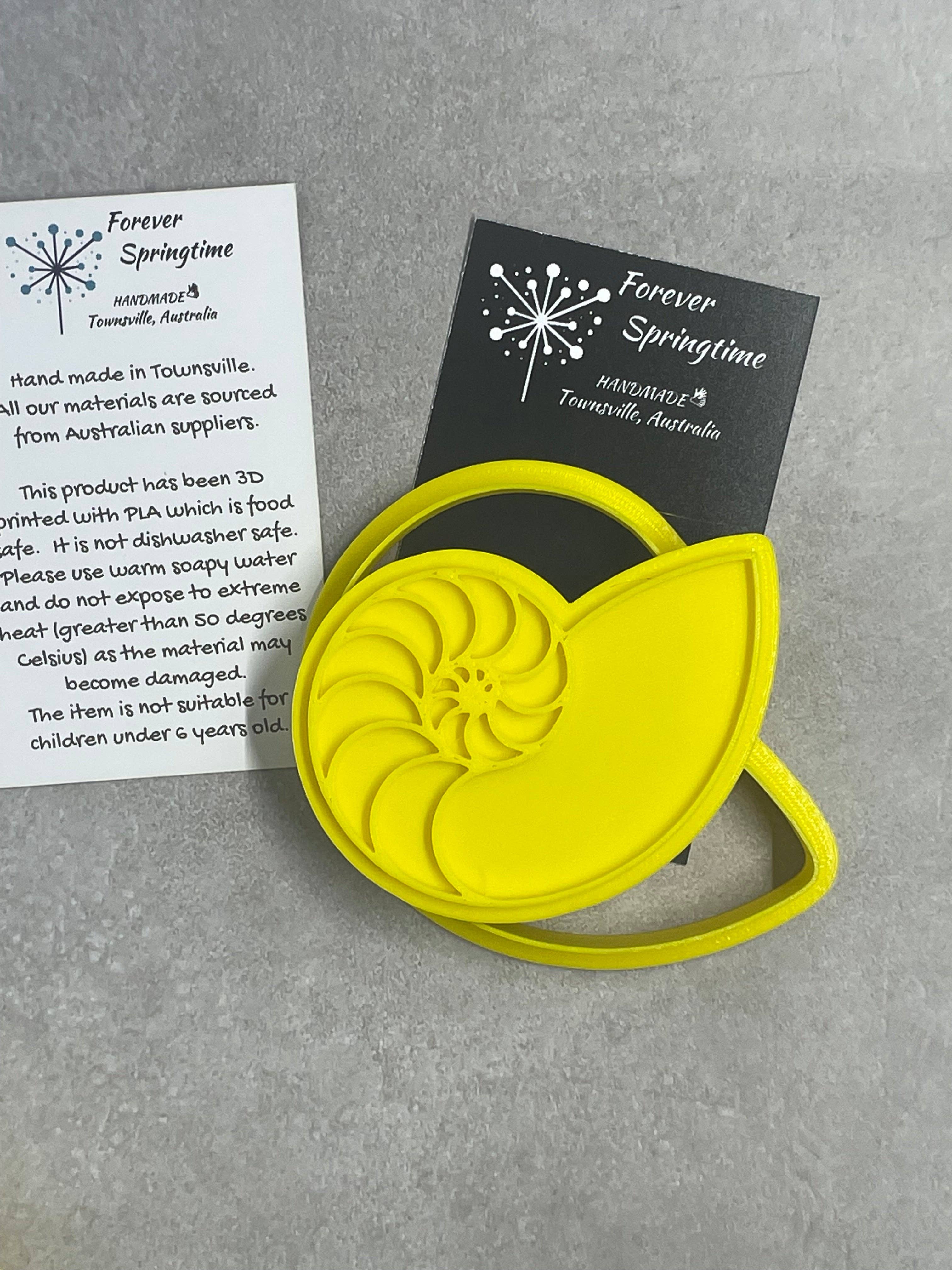 Forever Springtime - Wholesale Cookie Cutter - Ocean NAUTILUS SHELL Cookie Cutter and Embosser Stamp for Fondant / Polymer Clay / Clay / Plasticine2