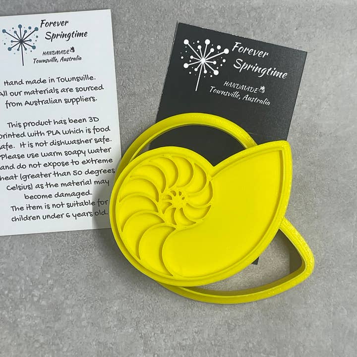 Forever Springtime - Wholesale Cookie Cutter - Ocean NAUTILUS SHELL Cookie Cutter and Embosser Stamp for Fondant / Polymer Clay / Clay / Plasticine2