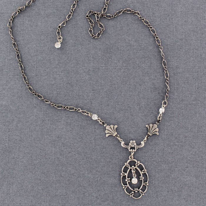 Vintage reproduktion blonderkrystal halskæde N313-SP for engroshandel hos Sadie Green's Jewelry