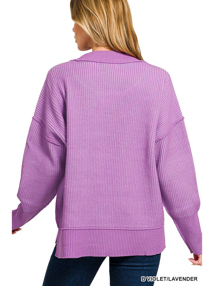 Vanilla Monkey - Wholesale Knit Sweater - Women's - Exposed Seam Two Tone Sweater5