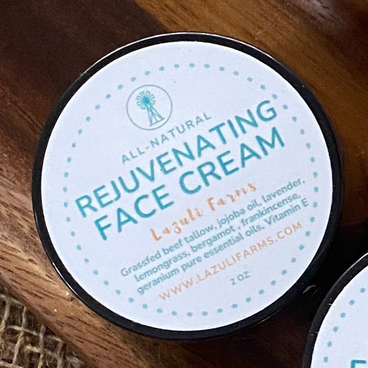 Lazuli Farms – Großhandel Gesichts-Feuchtigkeitscreme – Verjüngende Gesichtscreme | Für normale oder reife Haut | Talg mit Geranie, Weihrauch und Lavendel | Talg für Gesicht0