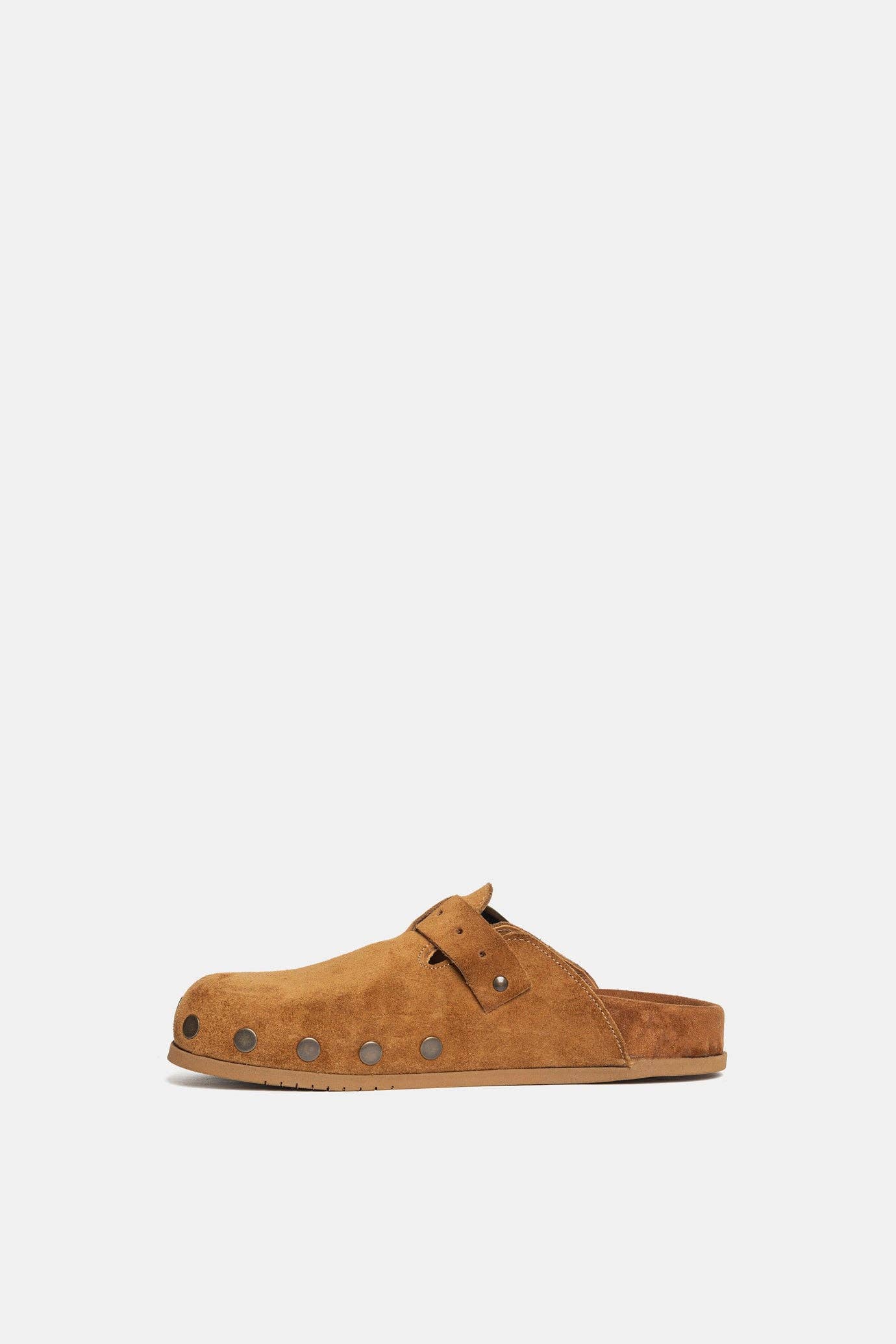 METISSE - Wholesale Sandals - Women's - Suede clogs with studs and FUS8 buckle1