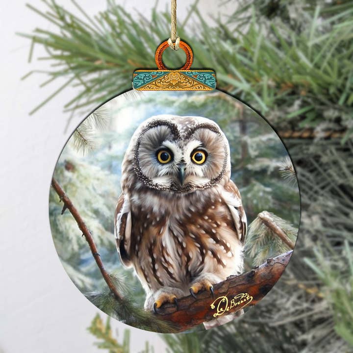 Ornamentos de madeira de coruja ártica do Alasca por G.Debrekht por atacado de Designocracy