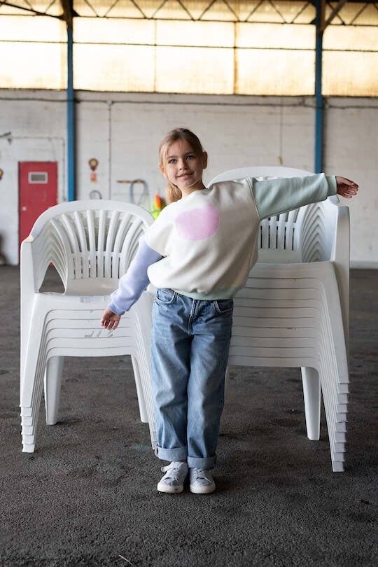 Ayuna - Wholesale Sweatshirt - Kids - Children's Retro Cotton Sweatshirt - Cloudy1