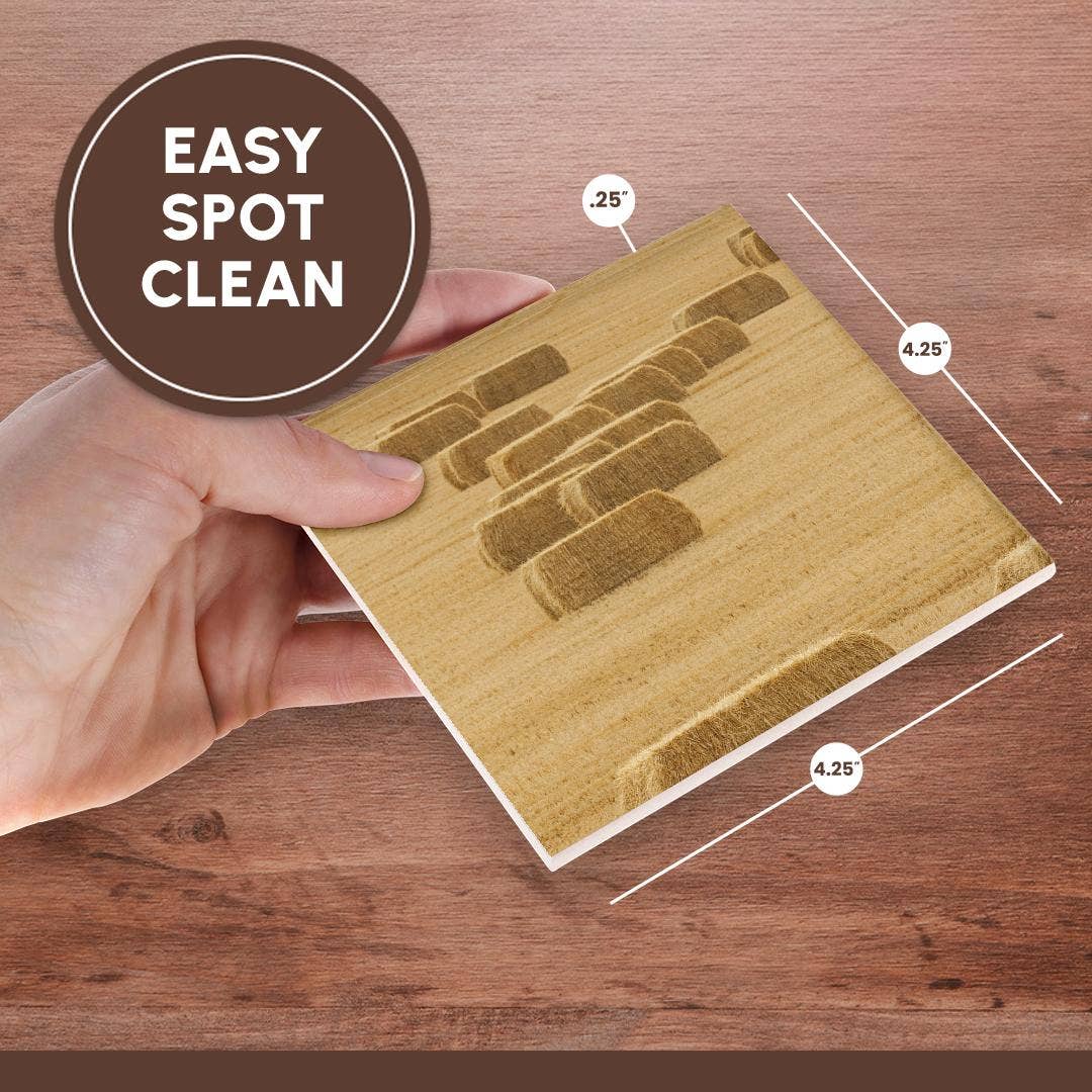 3dRose - Wholesale Coasters - 3dRose, Usa, Montana, near Drummond. Bales of hay in a field., Coaster6