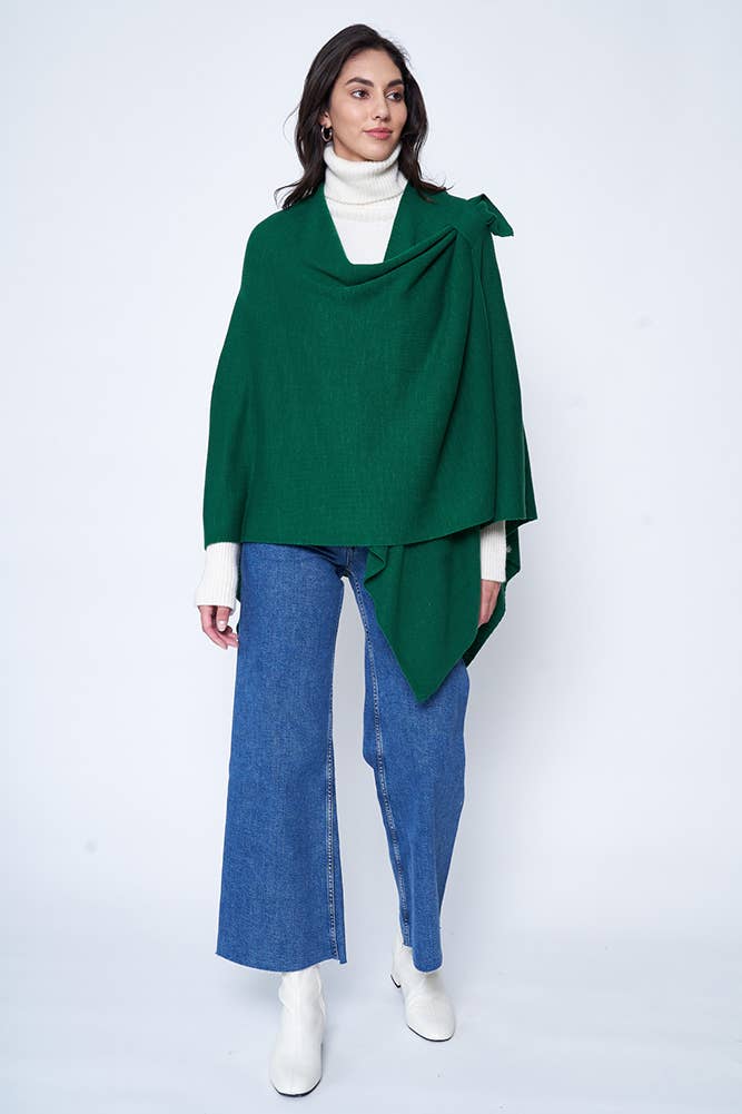 Hana - Venta al por mayor Poncho - Mujer - Ruana sólida con correa para el hombro43