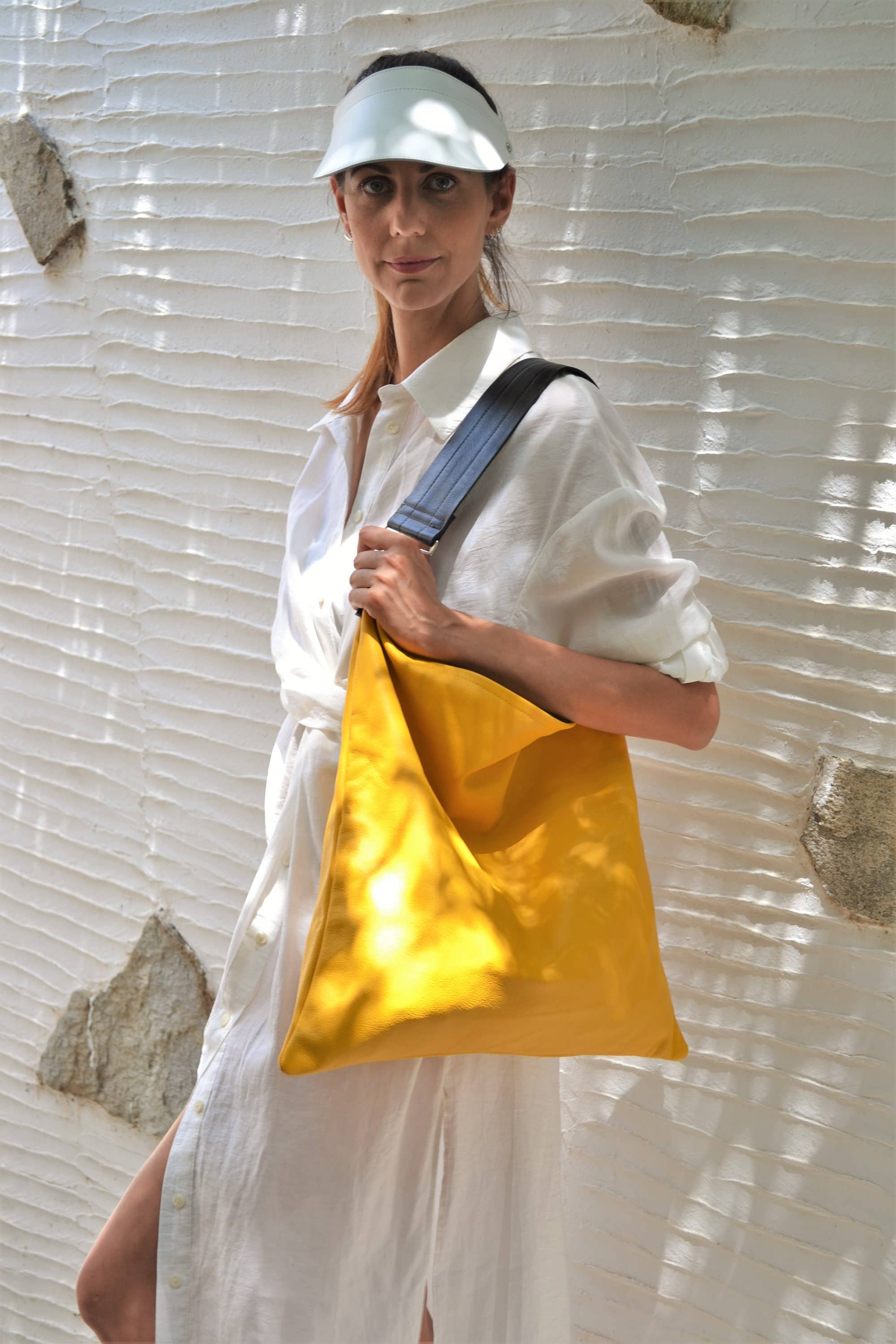 ANA KOUTSI - Wholesale Tote Bag - Women's - Akathi leather bag in yellow9