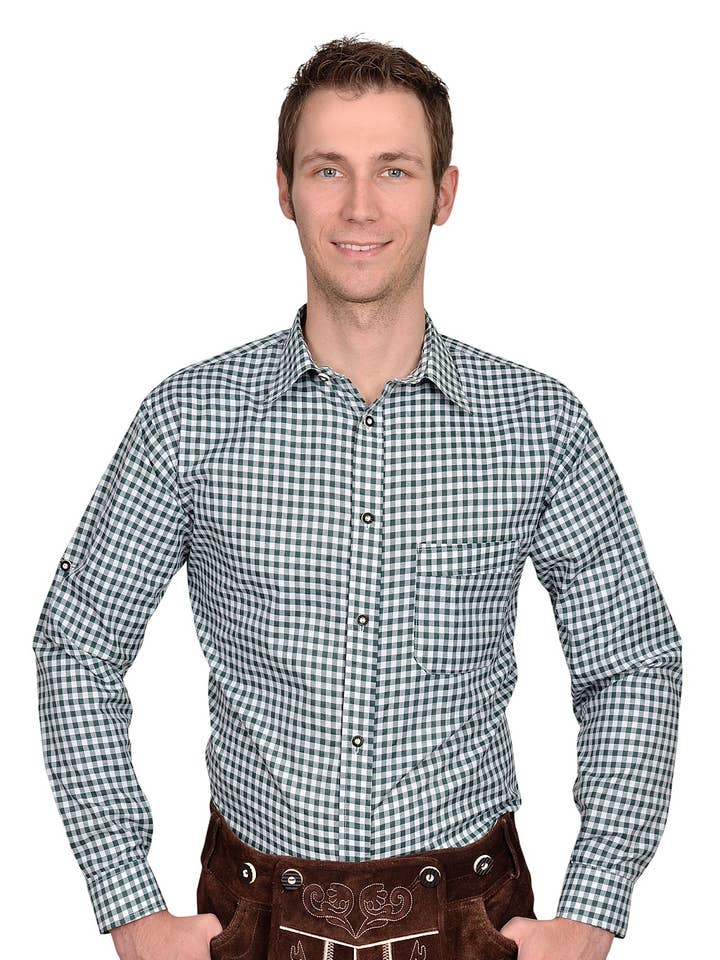 Camisa tradicional verde a cuadros para venta al por mayor de Edelnice Trachtenmode GmbH & Co. KG