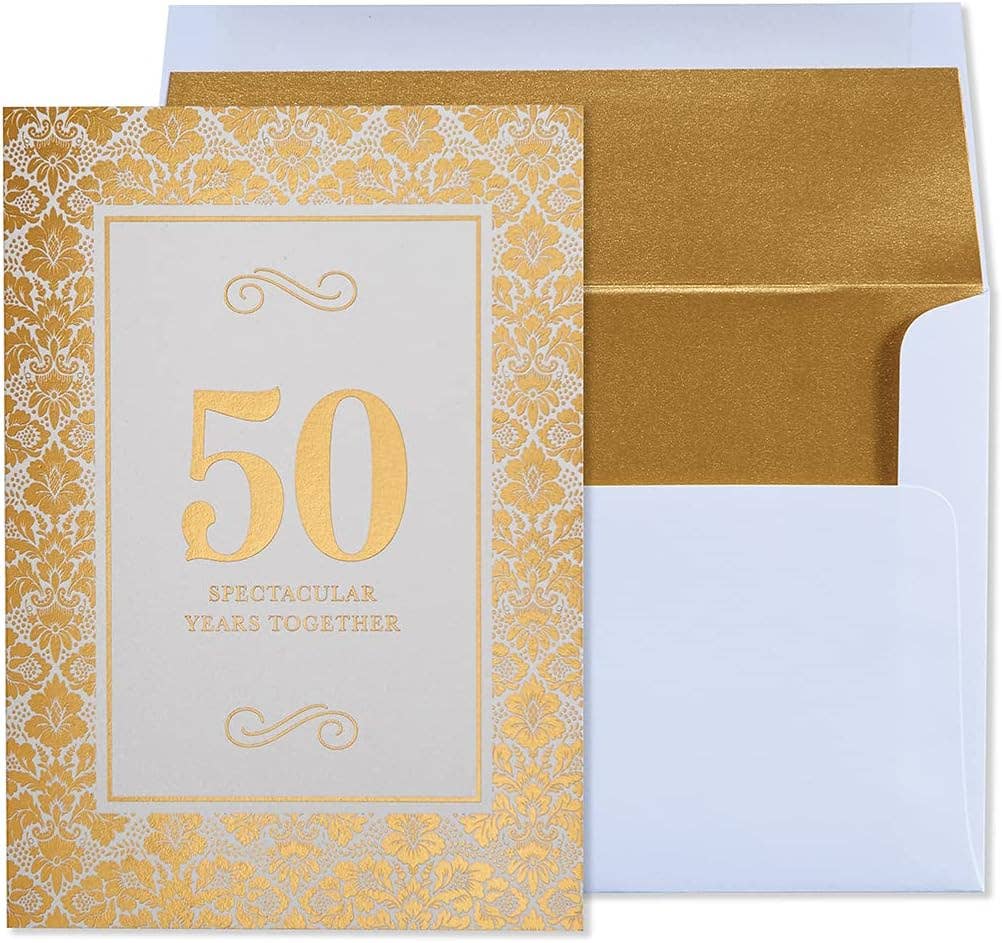NIQUEA.D - Wholesale Anniversary Card - 50th Golden Anniversary Card0