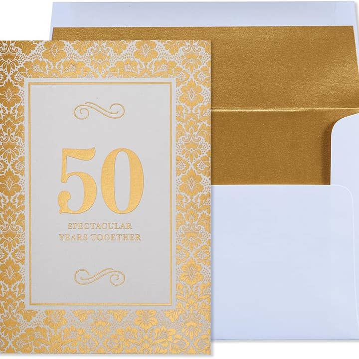 NIQUEA.D - Wholesale Anniversary Card - 50th Golden Anniversary Card