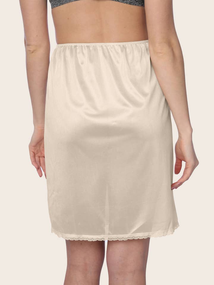 Isadora, Tipi toe, & James Fiallo - Wholesale Slip – Women's - Isadora Women Satin Half Slip Culotte Floral Lace Underskirt1