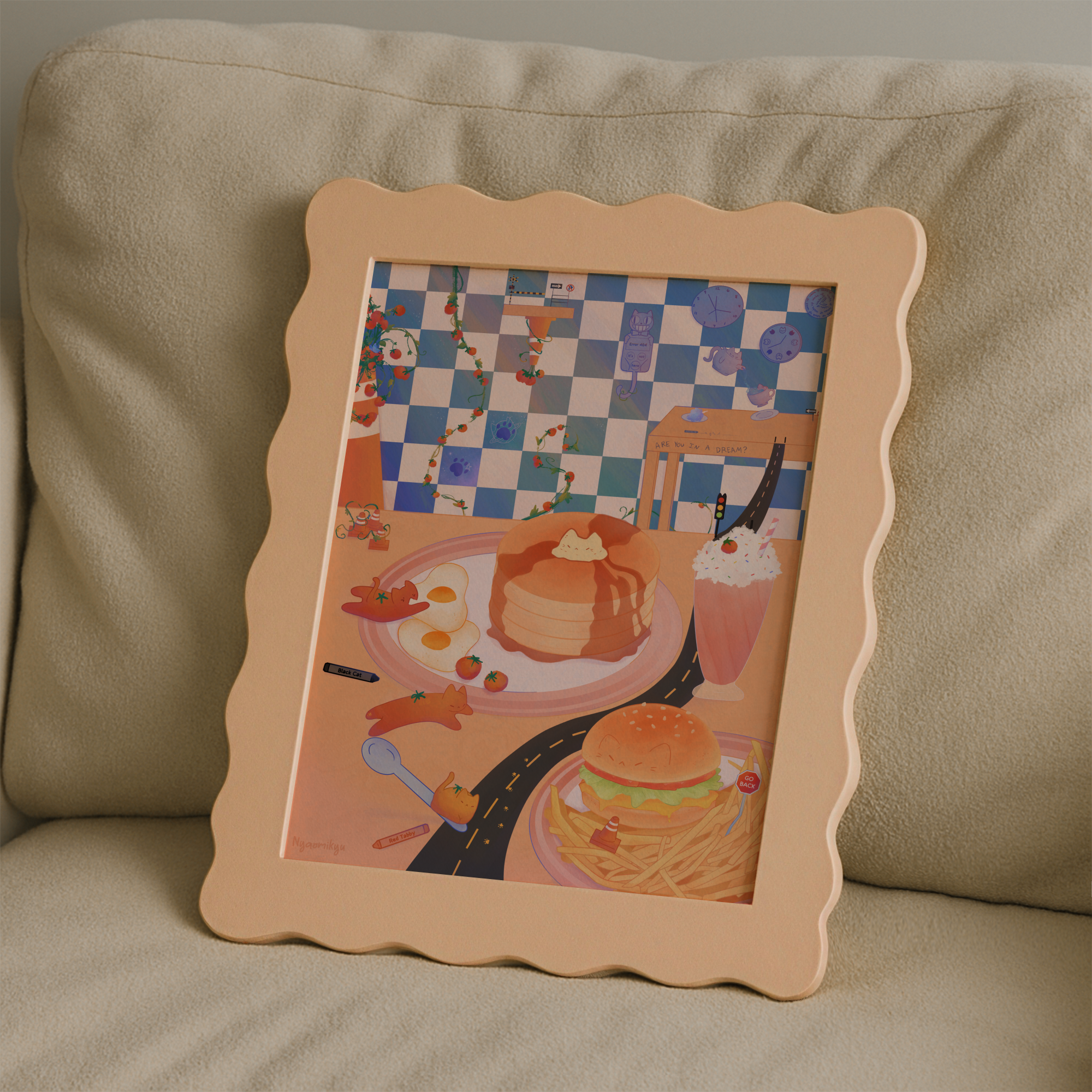 Nyaomikyu - Wholesale Art Print - Diner Cats Print1