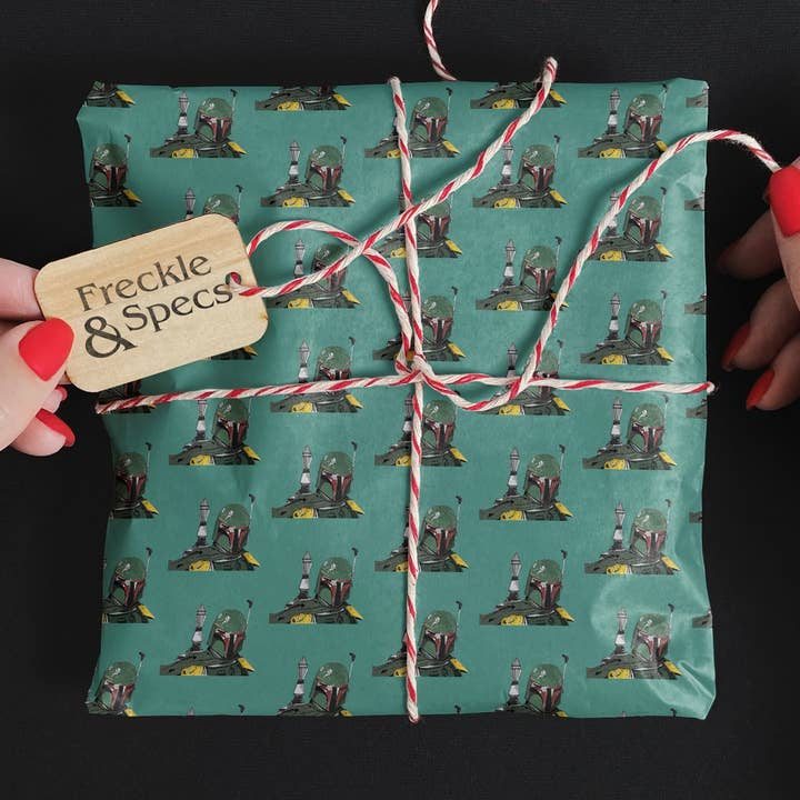 Boba Fett Gift Wrap for wholesale by Freckle and Specs