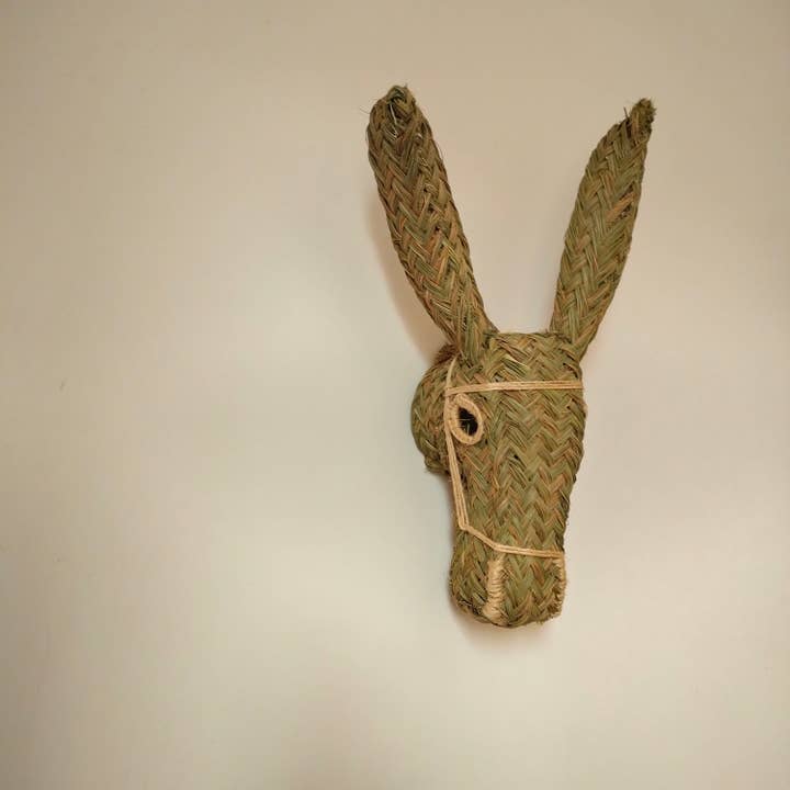 MARRAKECH METACRAFT LTD - Wholesale Dimensionele/3D-muurkunst - Handgeweven rieten ezelmasker met rotandecor2