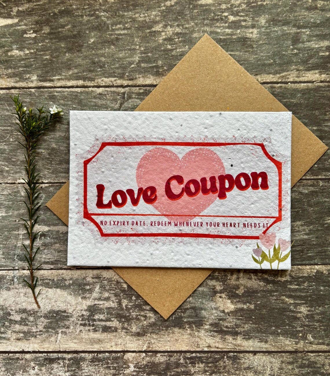 Erika's Whimsical Art – wholesale Love card – Plantable Seed Paper Love Coupon Card, Blank Inside