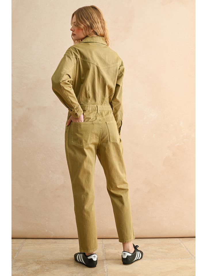 OLIVE LAVÉE Combinaison utilitaire à manches longues JU1924 en vente sur Faire2