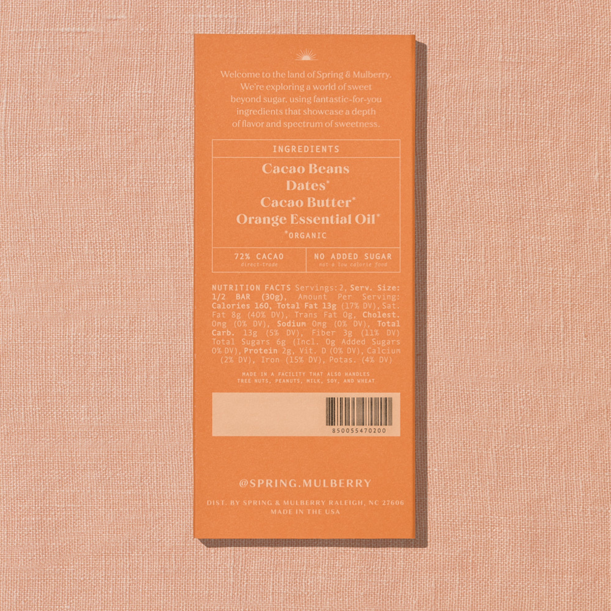 Spring & Mulberry - Wholesale Chocolate Bar - Blood Orange Date-Sweetened Dark Chocolate3