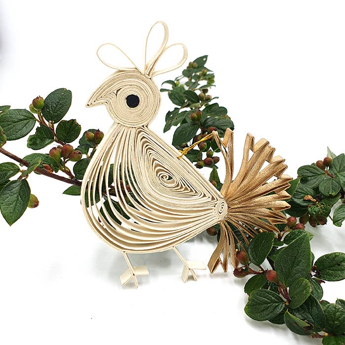 Goldtail Bird in Box Naturgold 13x12cm 900-020 für den Großhandel von ANNA NERA