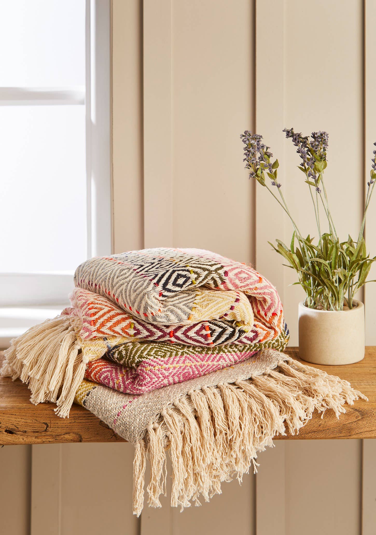 Namaste - Wholesale Throw blanket - Multi Diamond Handloom Cotton Throw1