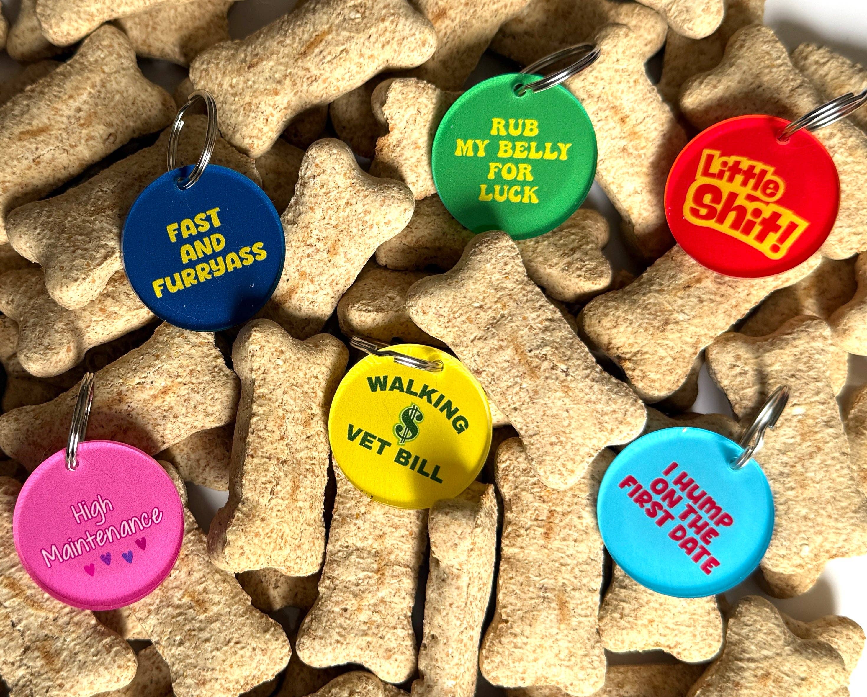 Peace, Love and Sarcasm - Wholesale Pet Collar Charm - Cat/Dog - Rub My Belly For Luck Pup Charm3