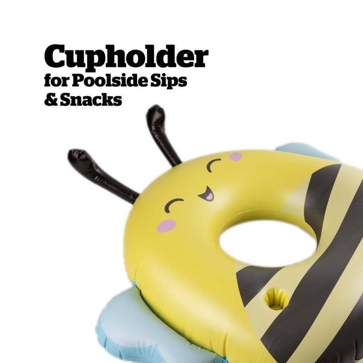 BigMouth Inc - Wholesale Inflatables - Squishmallows Sunny the Bee 42 inch pool float with cupholder