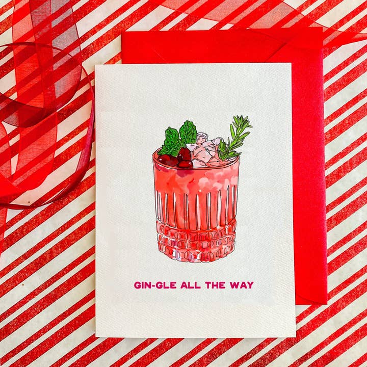Gin-gle All the Way | Kerstkaart voor wholesale door Maker / Scholar