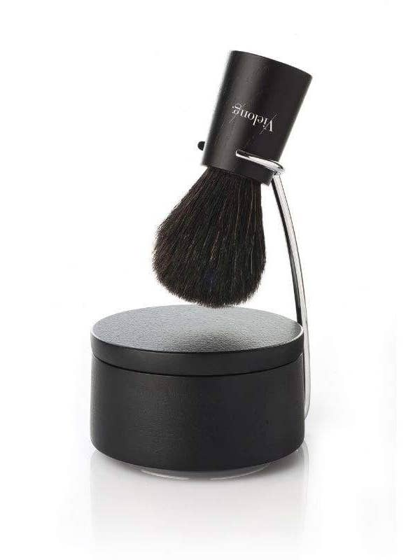 Nordik Set Black Horse Hair Shaving Brush with Stand & Bowl for wholesale by Vie-Long